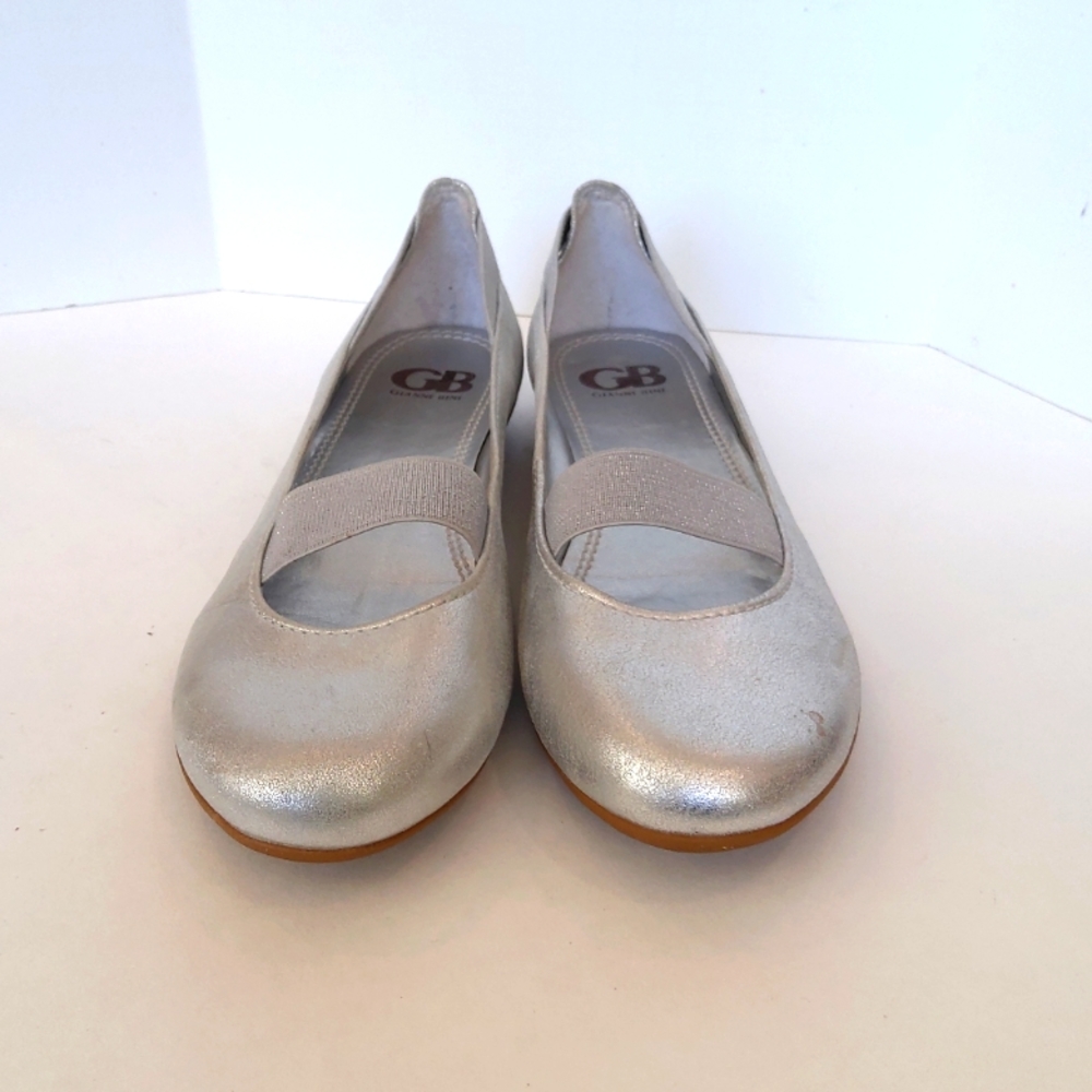 Gianni Bini  silver leather Mary Jane style ballet flats